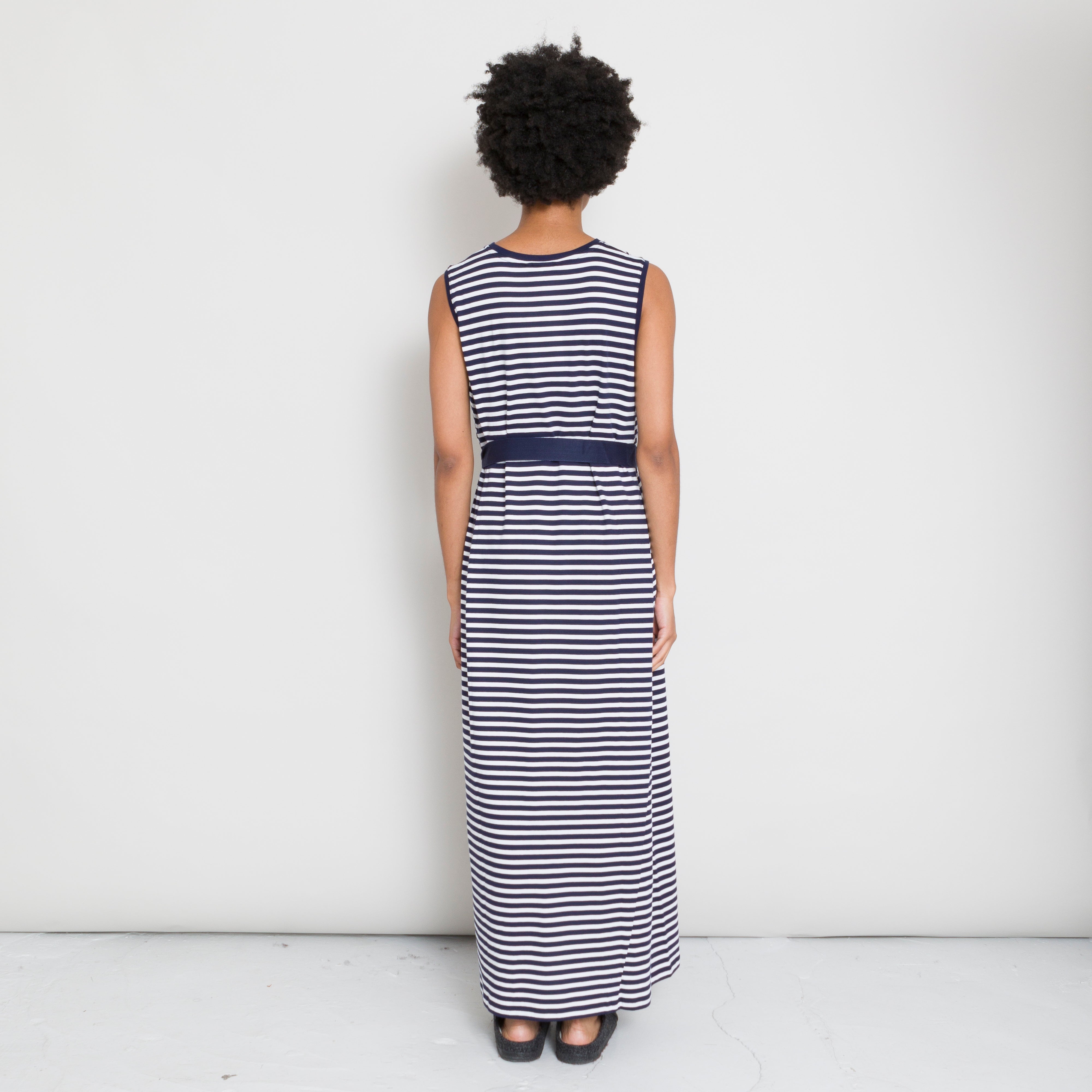 Kowtow | Kowtow - Long Singlet Dress - Navy Stripe