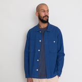 Patch Overshirt - Blue Crinkle
