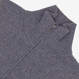 Zip Through Jumper - Mid Grey Melange