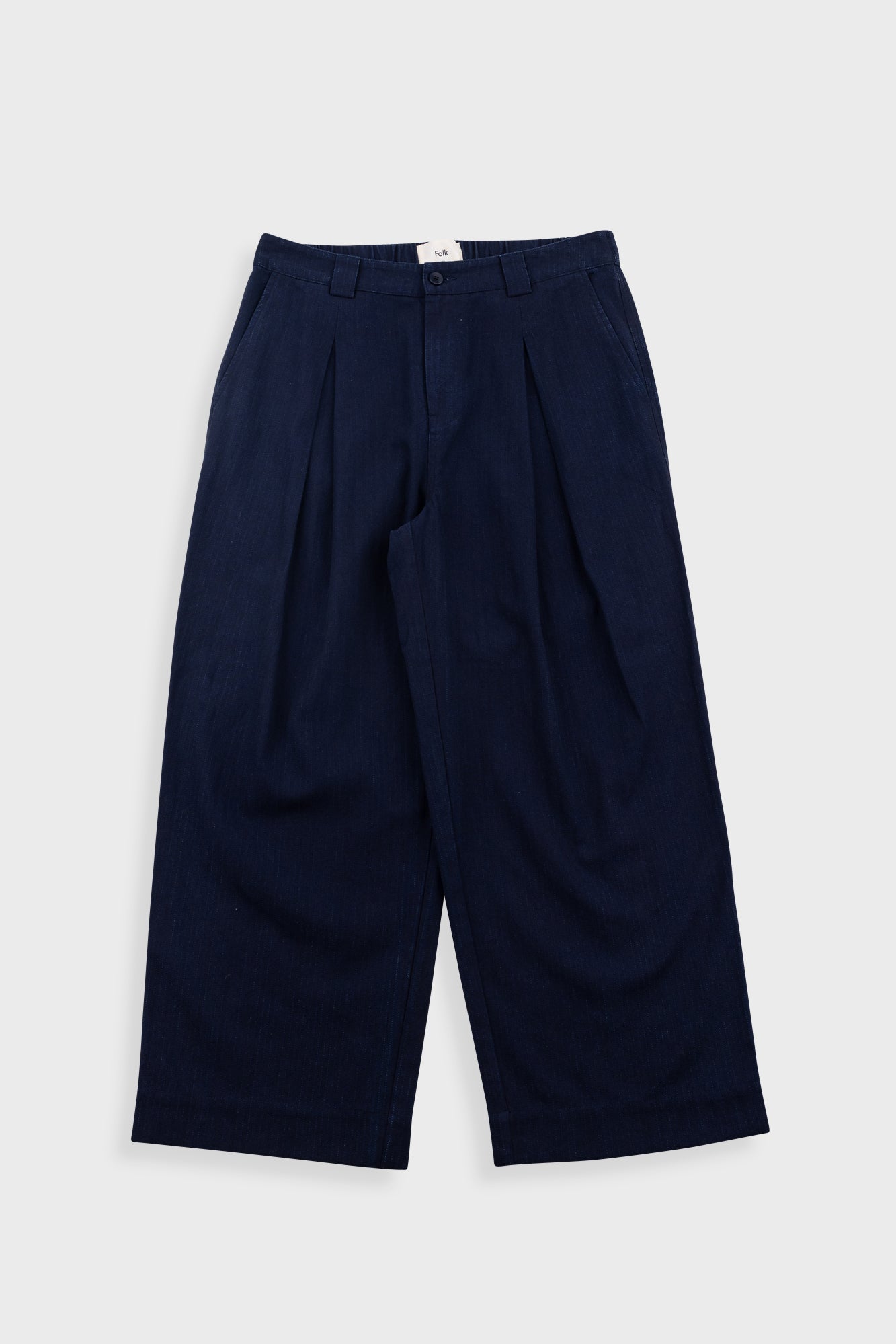 Folk Folk Easy Fit Trouser - Deep Indigo Herringbone
