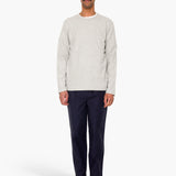 Long Sleeve Textured T-Shirt - Light Grey Melange