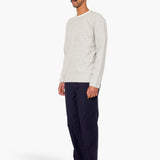 Long Sleeve Textured T-Shirt - Light Grey Melange