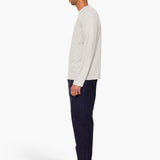 Long Sleeve Textured T-Shirt - Light Grey Melange