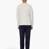 Long Sleeve Textured T-Shirt - Light Grey Melange