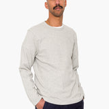 Long Sleeve Textured T-Shirt - Light Grey Melange