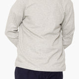 Long Sleeve Textured T-Shirt - Light Grey Melange