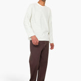Long Sleeve Textured Stripe T-Shirt - Ecru / Misty Green