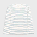 Long Sleeve Textured Stripe T-Shirt - Ecru / Misty Green