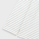 Long Sleeve Textured Stripe T-Shirt - Ecru / Misty Green