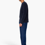 Long Sleeve Textured Stripe T-Shirt - Navy / Olive