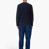 Long Sleeve Textured Stripe T-Shirt - Navy / Olive
