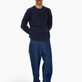 Long Sleeve Textured Stripe T-Shirt - Navy / Olive