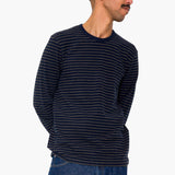 Long Sleeve Textured Stripe T-Shirt - Navy / Olive