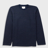 Long Sleeve Textured Stripe T-Shirt - Navy / Olive