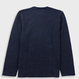 Long Sleeve Textured Stripe T-Shirt - Navy / Olive