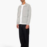 Rib Collared Cardigan - Silver Grey
