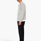 Rib Collared Cardigan - Silver Grey