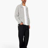 Rib Collared Cardigan - Silver Grey