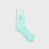 Waffle Socks - Blue Embroidery