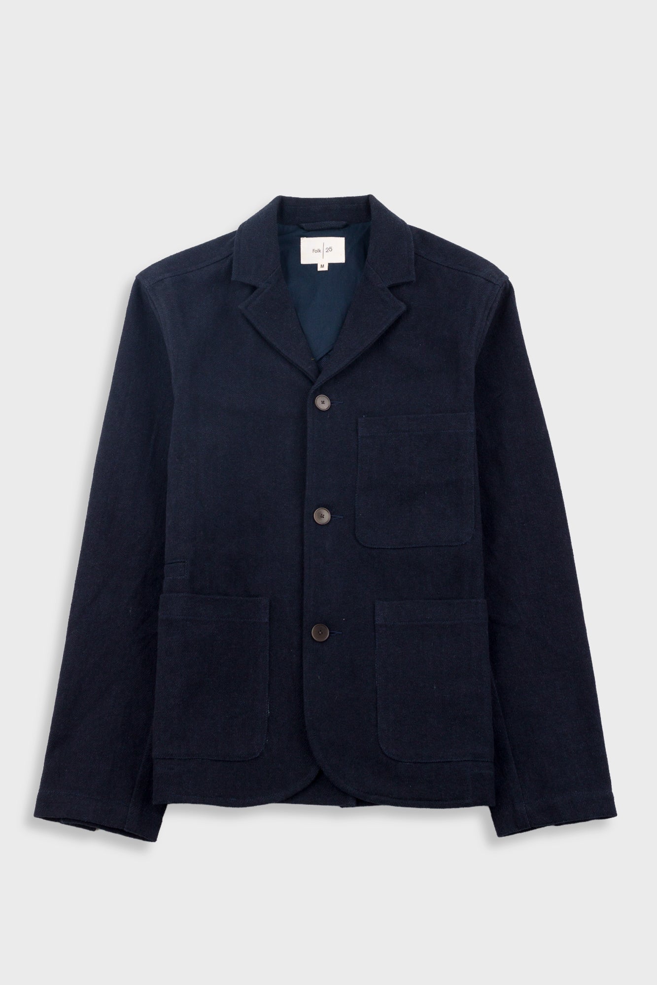 Folk Folk Wide Fit Blazer - Ash Navy Brushed Twill