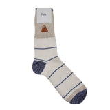 Microstripe Sock - Off White Washed Blue Mix