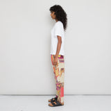 Drawcord Signal Pants Women's - Cutout Print Coral Multi