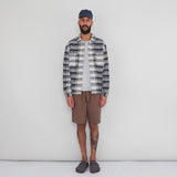 Patch Overshirt - Navy Basket Weave Check