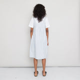 Patch Pocket Dress Women's - Cornflower Ecru Stripe