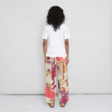 Drawcord Signal Pants Women's - Cutout Print Coral Multi