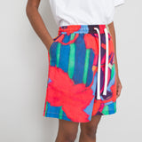Wide Signal Shorts Women's - Red Tulip Print
