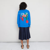 Embroidered Boxy Sweat Women's - Ocean Blue