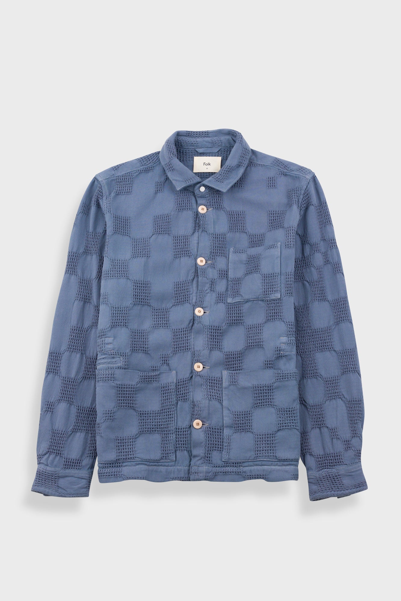 Folk Assembly Jacket - Soft Blue Waffle Check