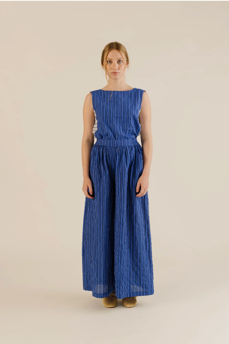 dress blue white trousers Sideline | Anna - Cobalt Stripe Since 1663 the Barberis satu Pernia's Pop Up Shop Accessories:With Veil