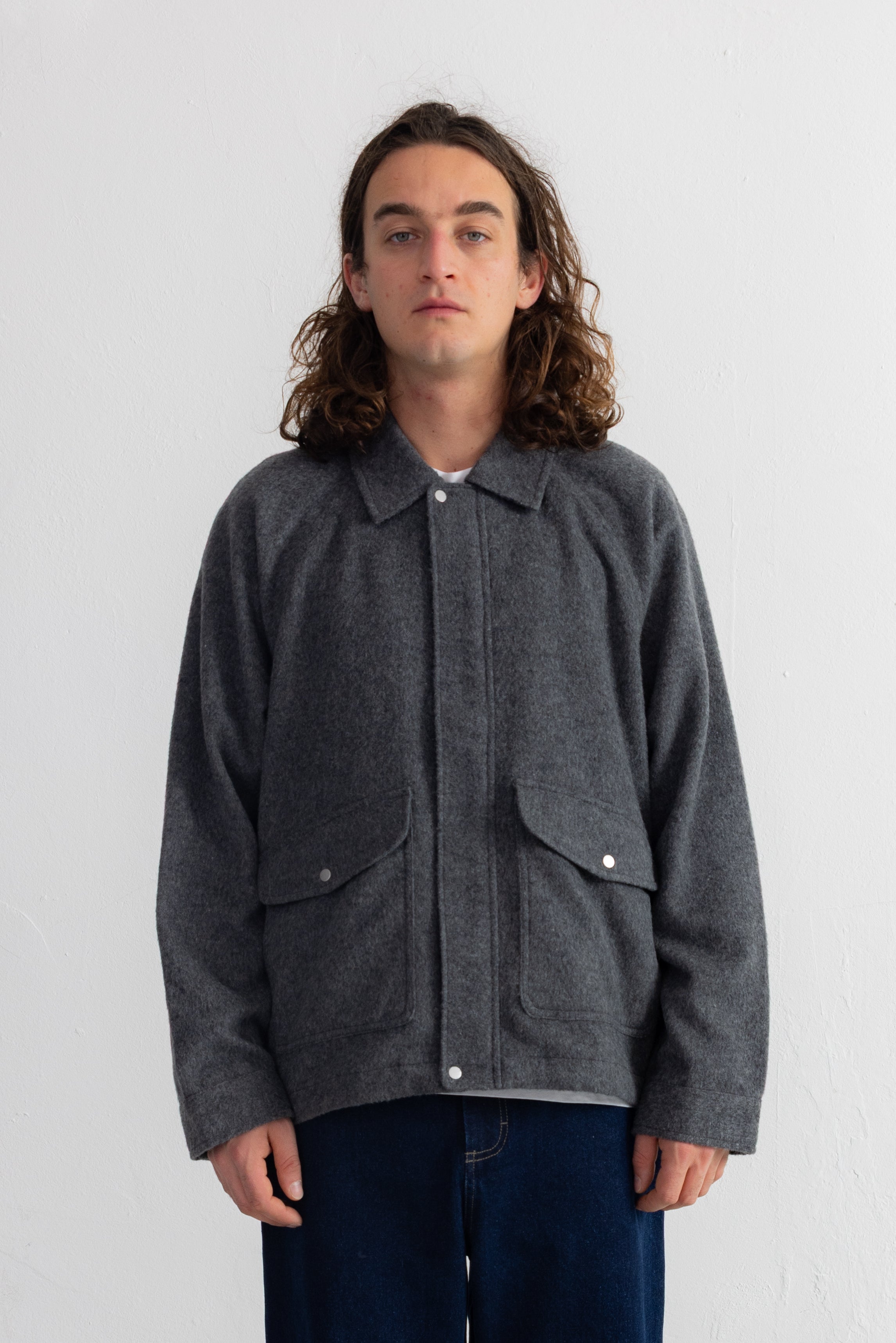 Folk Folk Cropped Winter Coat - Charcoal Wool