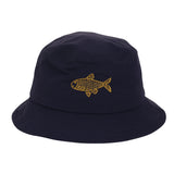 Cotton Bucket Hat - Navy - Fish