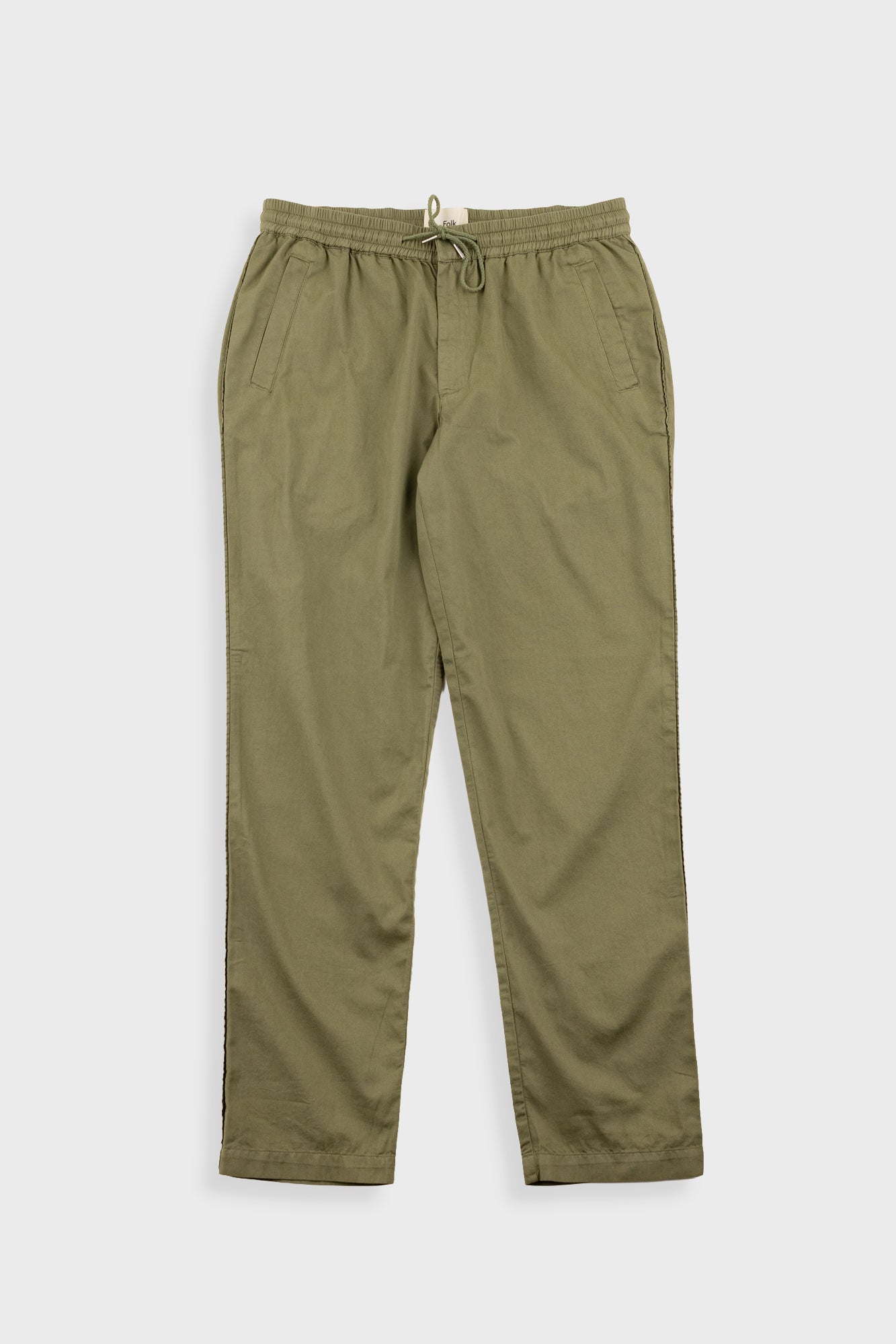LOHEN★ DRAWCORD CHINO PANTS 38 Folk Drawcord Trousers - Olive