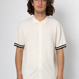 Beech Tipped Button Through - Ecru / Black