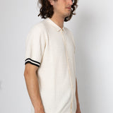 Beech Tipped Button Through - Ecru / Black