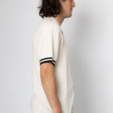 Beech Tipped Button Through - Ecru / Black