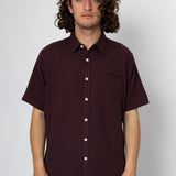 Wilkes Short Sleeve Shirt - Dark Burgundy