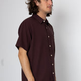 Wilkes Short Sleeve Shirt - Dark Burgundy