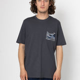 Waves Embroidery T-Shirt - Washed Black