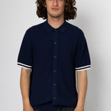 Beech Tipped Button Through - Navy / Ecru