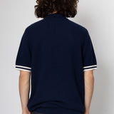 Beech Tipped Button Through - Navy / Ecru