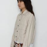 Edi Linen Blend Jacket - Natural Ecru