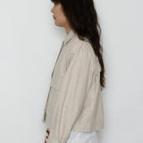 Edi Linen Blend Jacket - Natural Ecru