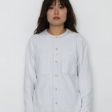 Folk | Folk Riviera Shirt - Grey / White Seersucker