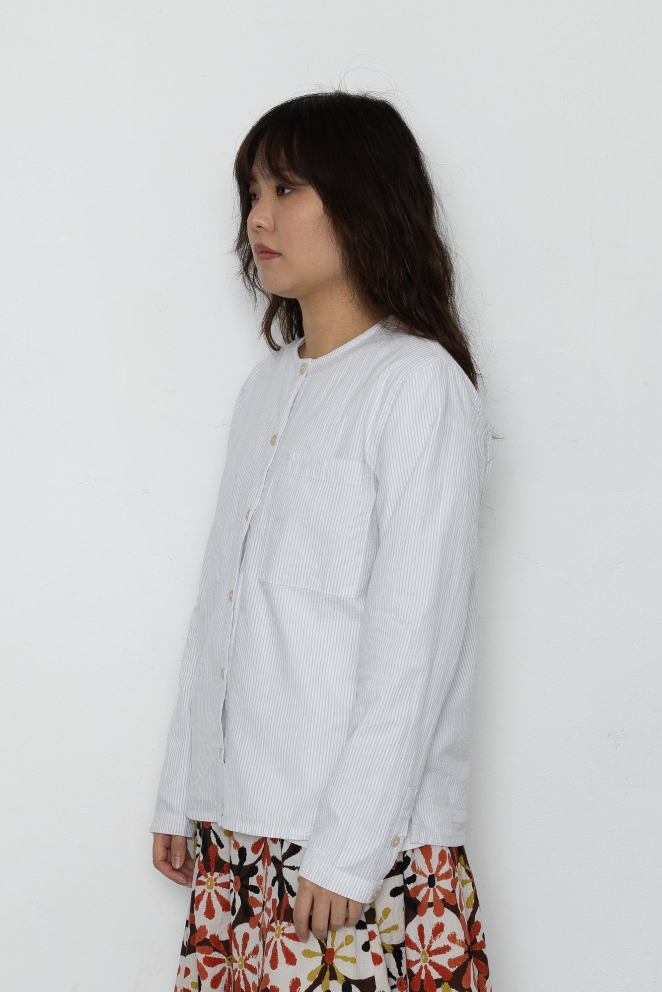 Folk | Folk Riviera Shirt - Grey / White Seersucker