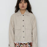 Edi Linen Blend Jacket - Natural Ecru
