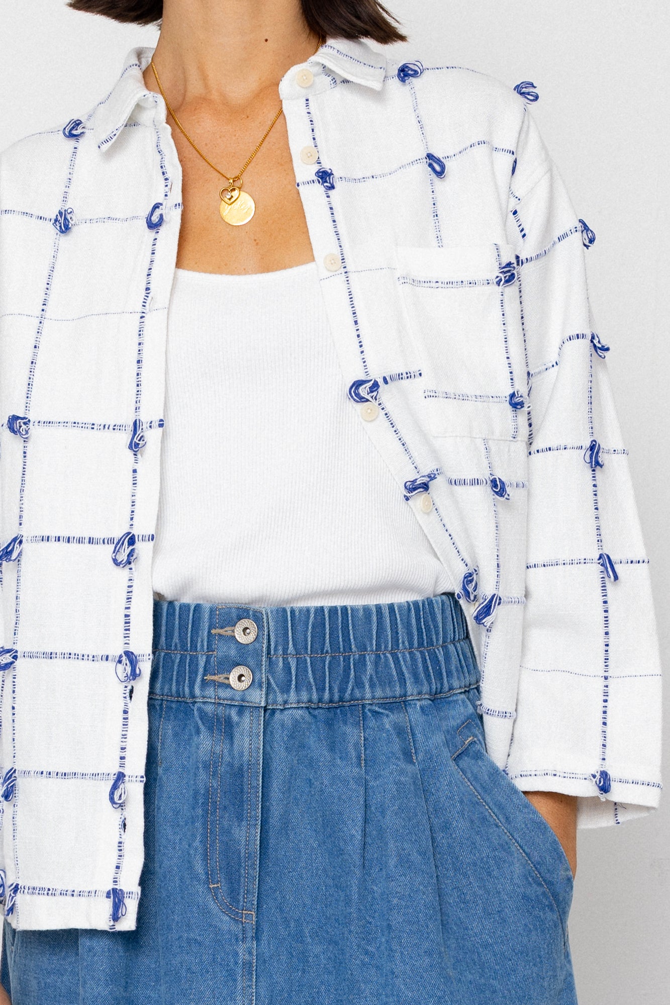 Folk | Folk Archive Shirt - Navy Ecru Knots